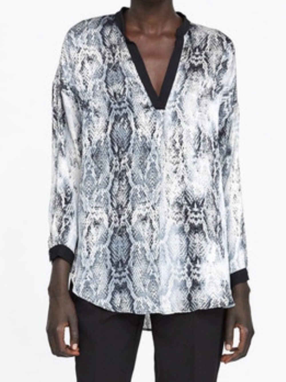Zara Snakeskin Tunic Blouse